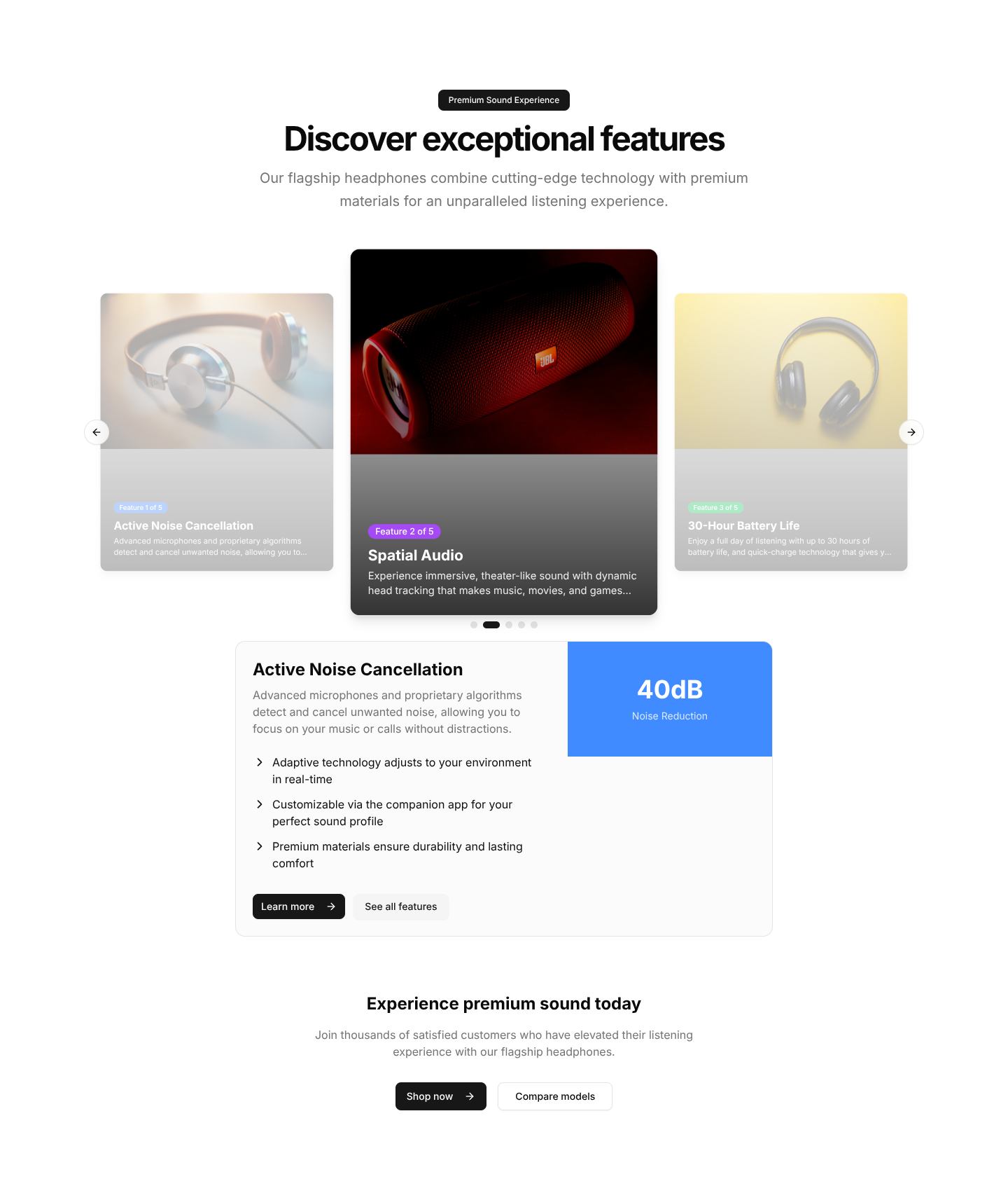 Product Features: 3d Feature Carousel by Shadcn UI Blocks | Stow