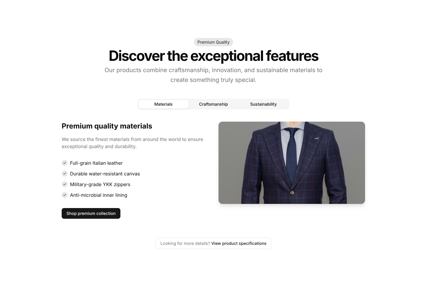 Product Features: Interactive Feature Tabs by Shadcn UI Blocks | Stow
